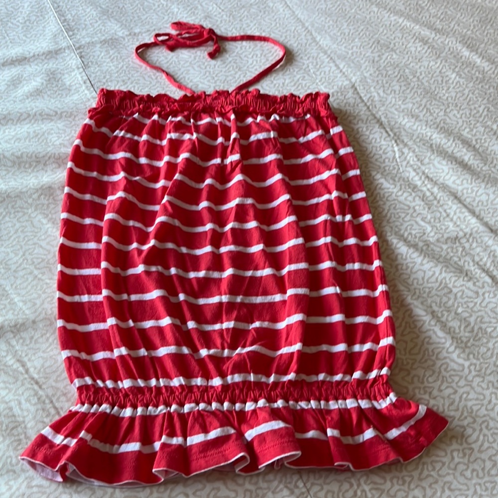 Abercrombie girls red and white striped camisole/tube top in size xl